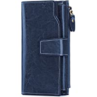 SENDEFN Monederos Mujer Cartera de Gran Capacidad de Cuero-Monedero Largo de Mujer con RFID Bloqueo Cartera de Piel con…